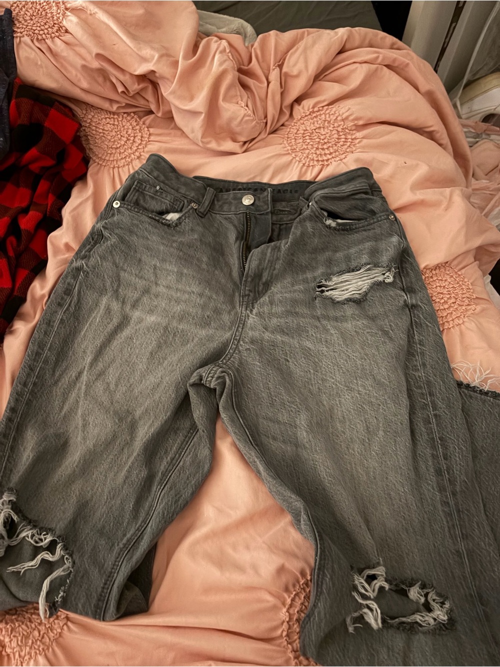 American Eagle Outfitters Gray Distressed Boyfriend Jeans